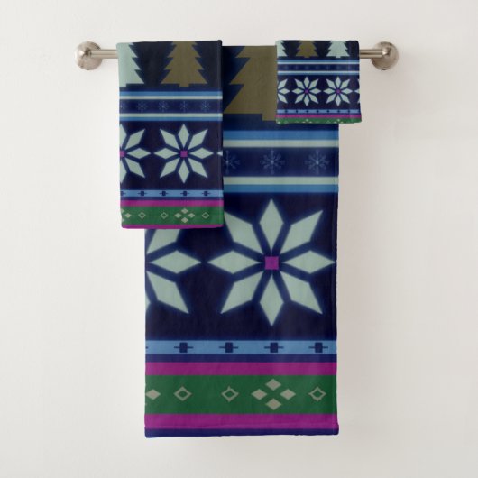 Pastel Fair isle Christmas 2 バスタオルセット (インサイチュ)