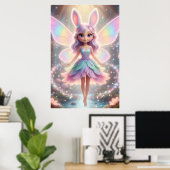 Pastel Fairy Bunny – Magical Fantasy Poster Art ポスター (ホームオフィス)