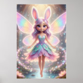 Pastel Fairy Bunny – Magical Fantasy Poster Art ポスター (正面)