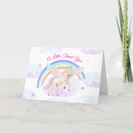 Pastel Fairytale Unicorn Star Rainbow Baby Shower サンキューカード