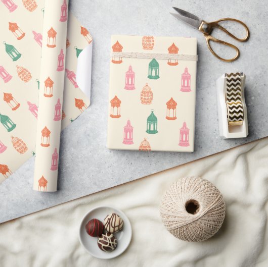 Pastel Fanous Lantern Wrapping Paper ラッピングペーパー (クラフト)