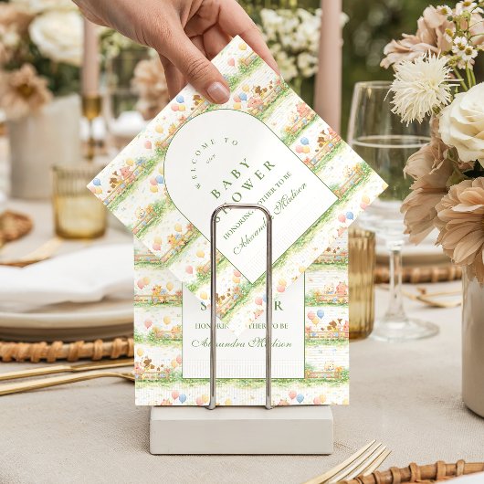 Pastel Farm Animals Garden Baby Shower スタンダードカクテルナプキン