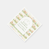 Pastel Farm Animals Garden Baby Shower スタンダードカクテルナプキン (角)