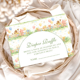 Pastel Farm Animals Garden Diapper Raffle エンクロージャーカード