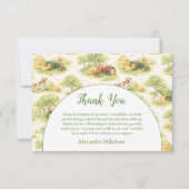 Pastel Farm Tractor Barnyard 1st Birthday サンキューカード (正面)