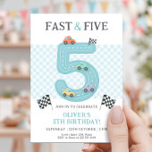 Pastel Fast Five Birthday Car 招待状