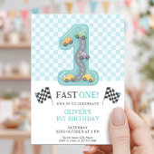 Pastel Fast One Birthday Car 招待状