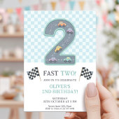 Pastel Fast Two Birthday Car 招待状