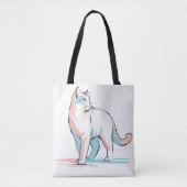 Pastel Feline Flair  トートバッグ (正面)