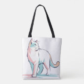 Pastel Feline Flair  トートバッグ (裏面)
