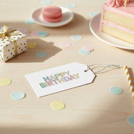  Pastel Felt Letters Happy Birthday ギフトタグ