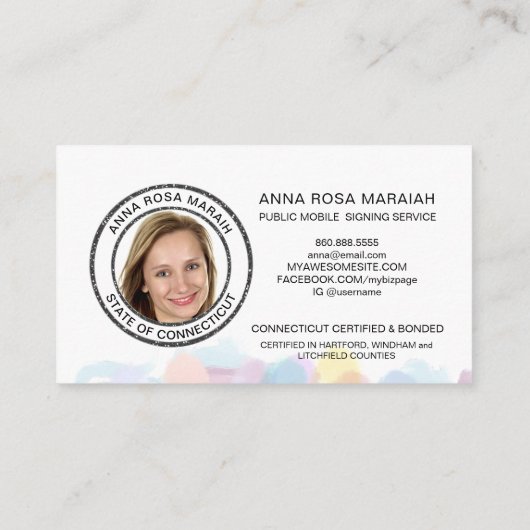 *～* Pastel Fether NOTARYフォトペン署名エージェント  名刺 (裏面)