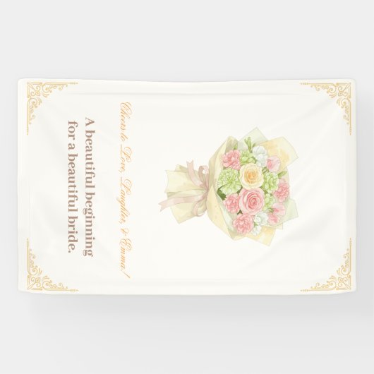 Pastel Floral Bridal pastel bouquet Elegant  横断幕 (横)