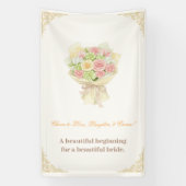 Pastel Floral Bridal pastel bouquet Elegant  横断幕 (縦)