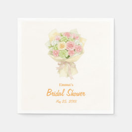 Pastel Floral Bridal Shower bouquet  スタンダードカクテルナプキン
