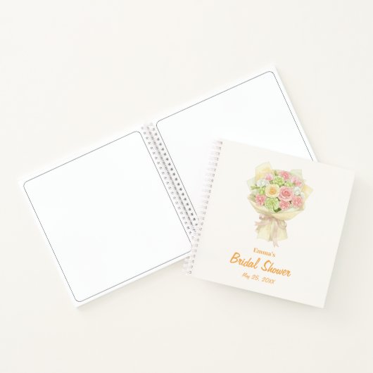 Pastel Floral Bridal Shower bouquet wedding  ノートブック (内部)