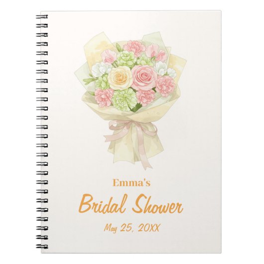 Pastel Floral Bridal Shower bouquet wedding  ノートブック (正面)