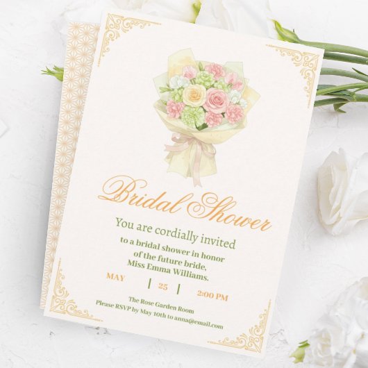 Pastel Floral Bridal Shower Invite – Japanese  招待状