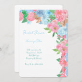 PASTEL FLORAL BRIDAL SHOWER SPRING SUMMER 招待状 (正面/裏面)