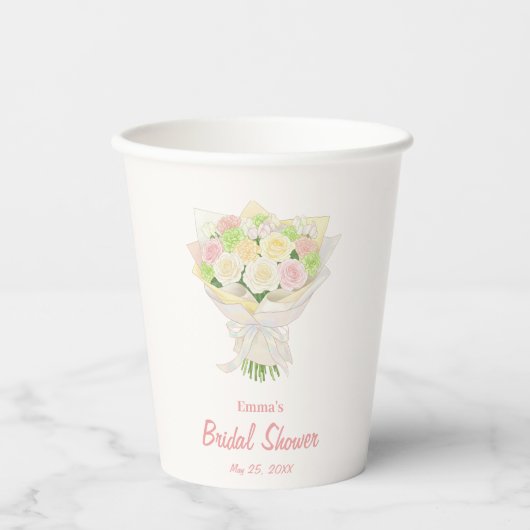 Pastel Floral Bridal Shower wedding   – Japanese 紙コップ (正面)