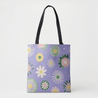 Pastel Floral Burst Pattern Tote Bag トートバッグ