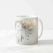 Pastel Floral Butterfly Dreamcatcher コーヒーマグカップ (正面右)
