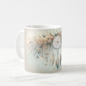 Pastel Floral Butterfly Dreamcatcher コーヒーマグカップ (正面左)