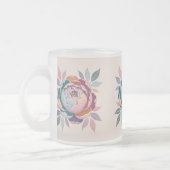 Pastel Floral Cream Frosted Glass Mug フロストグラスマグカップ (左)