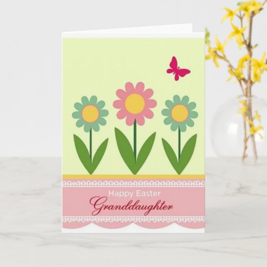 Pastel Floral Easter Card カード (黄色い花)