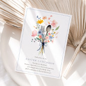 Pastel Floral Easter Luncheon Elegant 招待状