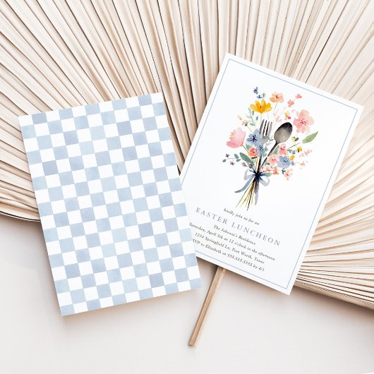 Pastel Floral Easter Luncheon Elegant 招待状