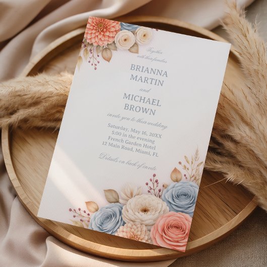 Pastel Floral Elegant Frame 招待状