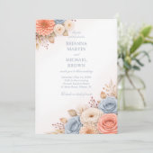 Pastel Floral Elegant Frame 招待状 (スタンド正面)