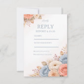Pastel Floral Elegant Response 出欠カード (正面)