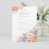 Pastel Floral Elegant Response 出欠カード (スタンド正面)