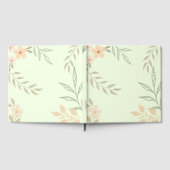 Pastel Floral Green Background | Minimal Botanical ゲストブック (全面)