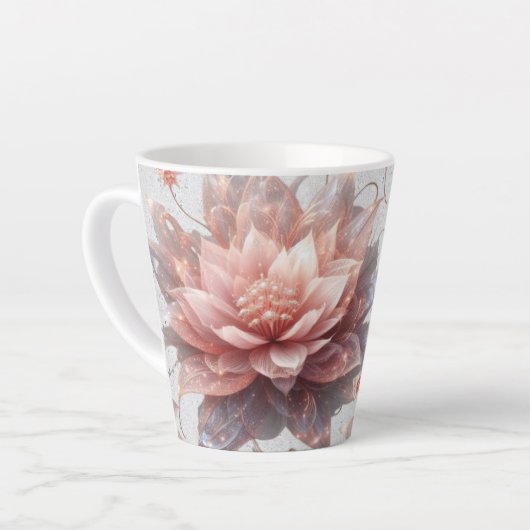 Pastel Floral Latte Mug – Botanical Coffee Cup Gif カフェラテマグ (左アングル)