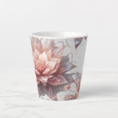 Pastel Floral Latte Mug – Botanical Coffee Cup Gif カフェラテマグ (正面)