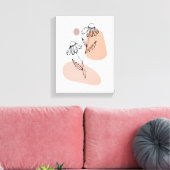 Pastel Floral Line Art – Modern Canvas Print キャンバスプリント (インサイチュ (リビング))
