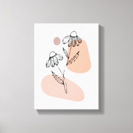 Pastel Floral Line Art – Modern Canvas Print キャンバスプリント