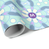 Pastel Floral Mandala Monogram Letter Design ラッピングペーパー (ロールコーナー)