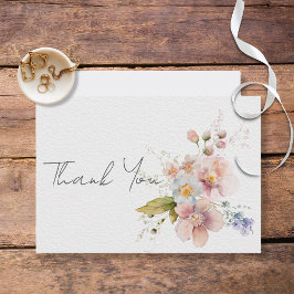 Pastel Floral Modern Wedding Thank You サンキューカード