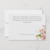 Pastel Floral Modern Wedding Thank You サンキューカード (裏面)