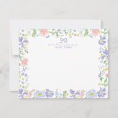 Pastel Floral Nursery Note Card for Baby Girl 招待状 (正面)