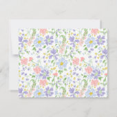 Pastel Floral Nursery Note Card for Baby Girl 招待状 (裏面)
