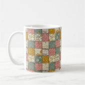 Pastel Floral Patchwork Picnic Pattern (13) コーヒーマグカップ (左)