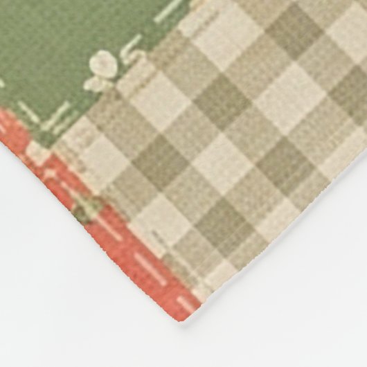 Pastel Floral Patchwork Picnic Pattern (2) フリースブランケット (角)