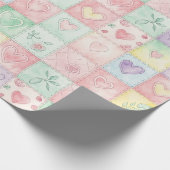 Pastel Floral Patchwork Picnic Pattern (3) ラッピングペーパー (角)