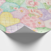 Pastel Floral Patchwork Picnic Pattern (4) ラッピングペーパー (角)
