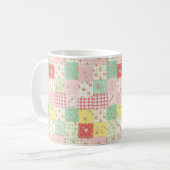 Pastel Floral Patchwork Picnic Pattern (5) コーヒーマグカップ (正面左)